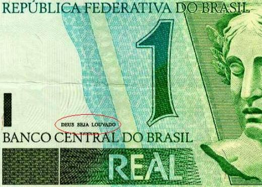 Querem eliminar a menção a Deus das notas de dinheiro