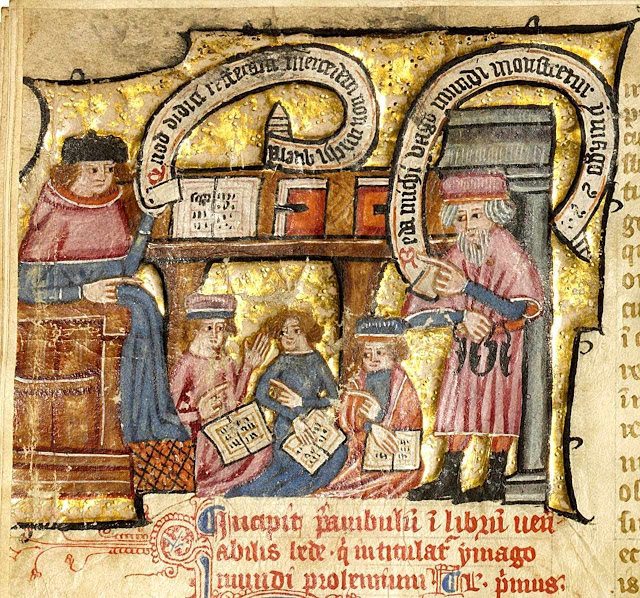 As crianças na escola. O ensino medieval – Parte 1 Ensino medieval.