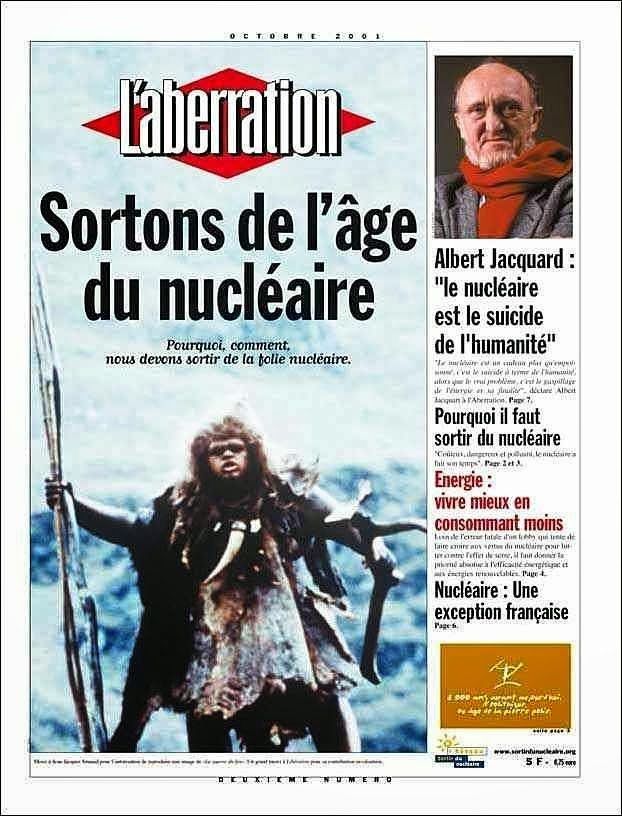 Energias “verdes” fizeram sistema elétrico europeu fracassar, diz a França Revista satírica "A aberração" ironiza no artigo "Saiamos da era nuclear" o retrocesso que trazem as "energias alternativas" e o abandono das energias eficazes, limpas e desenvolvidas como a nuclear