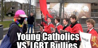 HOLANDA — integrantes do movimento LGBT agridem jovens católicos