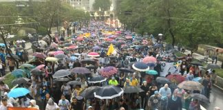 Apesar da forte chuva, milhares de pessoas participaram da Marcha pela Vida Brasil