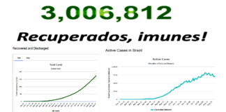 Brasil ultrapassa três milhões de curados, imunes! Quarentena socialista até quando?