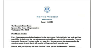 Pence recusa pressão de Pelosi para destituir Trump