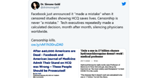 Facebook volta atrás na censura à Hidroxicloroquina