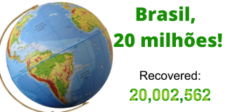 200 milhões curados (covid), Brasil 20 mi