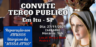 Terço em Itu, sábado: Reparação à Missa Afro – 27/12/2021