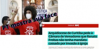 Arquidiocese de Curitiba defende o PTista invasor da igreja do Rosário