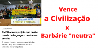 Câmara de BH rejeita linguagem neutra; venceu a civilização cristã