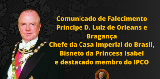 Comunicado de Falecimento do Príncipe D. Luiz de Orleans e Bragança
