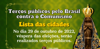 Dia 29 – Terços Públicos contra o comunismo – Participe e organize